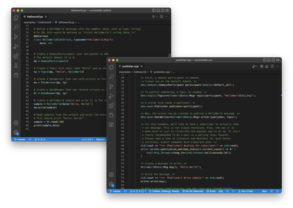 Cyclone DDS code examples